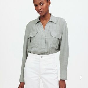 MADEWELL Popover Shirt in Grey as Heather